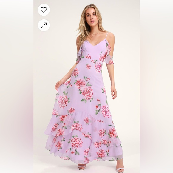 Lulus Purple Floral Dress NWT - Picture 1 of 7